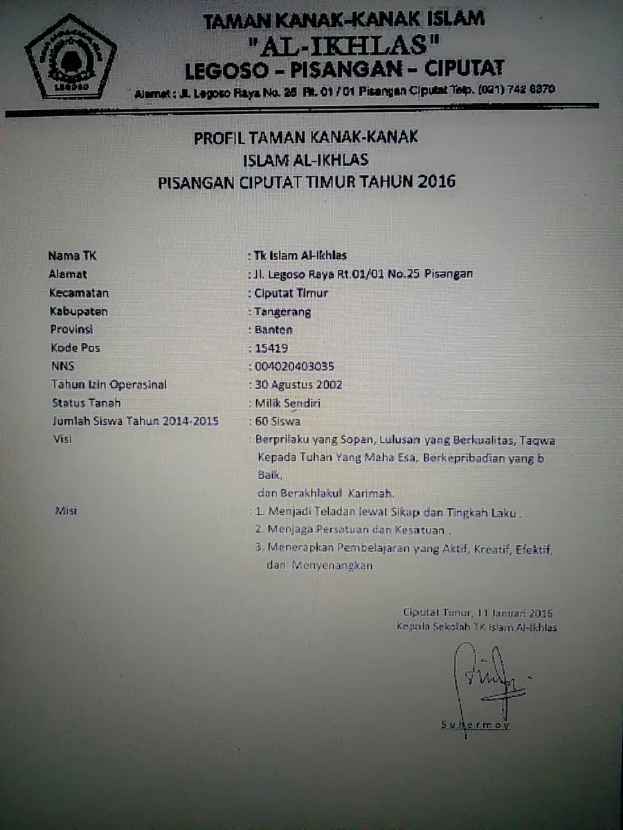 Foto TK ISLAM AL IKHLAS